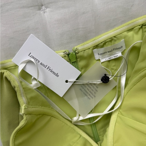 Lovers + Friends NWT Small Hattie Gown Green Strapless Tiered Dress - Picture 9 of 9